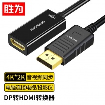 勝為DP轉(zhuǎn)HDMI轉(zhuǎn)換器 高清4K轉(zhuǎn)接頭 DisplayPort轉(zhuǎn)hdmi公對公 DP公轉(zhuǎn)HDMI母-4K高清 0.2米 MN-8004 
