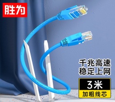 勝為六類千兆網(wǎng)線 cat6類純銅 3米 藍(lán)色 電腦/筆記本/寬帶成品網(wǎng)絡(luò)跳線 LC-6030C