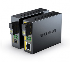 1光4電千兆單模單纖 一對裝 勝為SC口光纖收發(fā)器 3KM BGH104TX